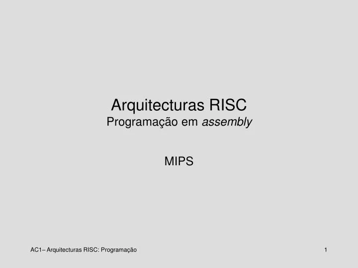 arquitecturas risc programa o em assembly