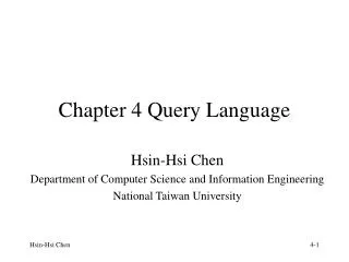 Chapter 4 Query Language