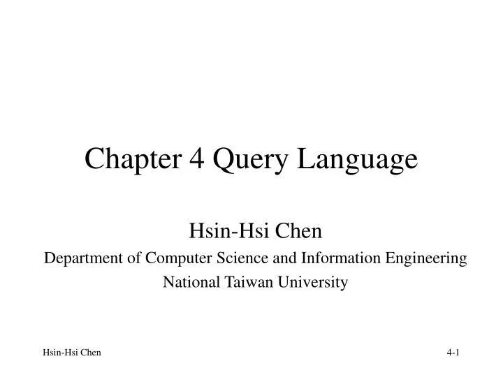 chapter 4 query language