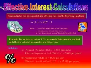 Effective Interest Calculations