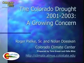 The Colorado Drought 2001-2003: A Growing Concern