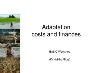 Adaptation costs and finances