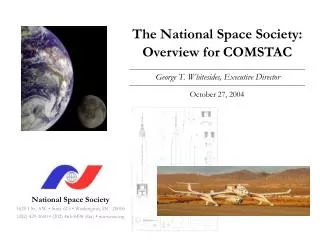 The National Space Society: Overview for COMSTAC