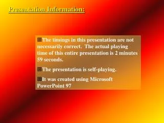 Presentation Information: