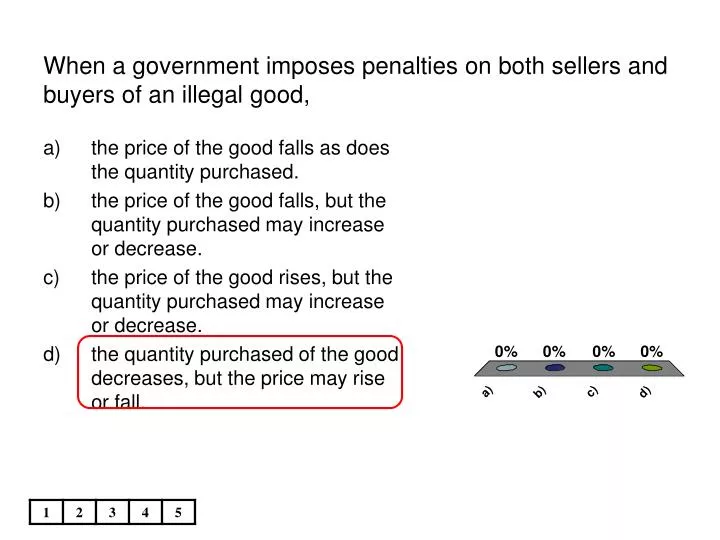 when a government imposes penalties on both sellers and buyers of an illegal good
