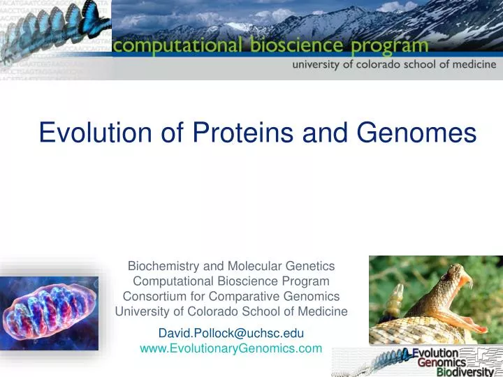 evolution of proteins and genomes