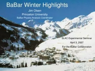 BaBar Winter Highlights