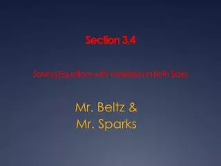 section 3 4 solving equations with variables on both sides