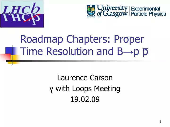 roadmap chapters proper time resolution and b p p