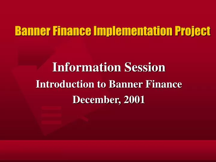 banner finance implementation project