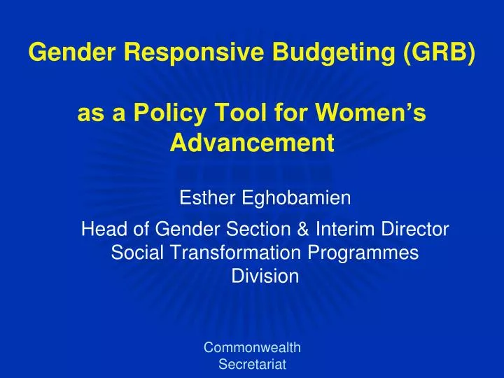 gender responsive budgeting grb as a policy tool for women s advancement