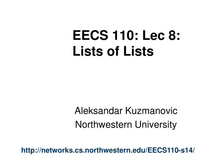 eecs 110 lec 8 lists of lists