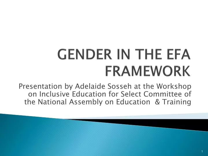 gender in the efa framework