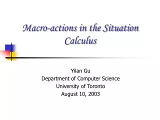 Macro-actions in the Situation Calculus