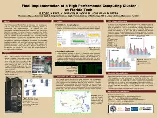 Final Implementation of a High Performance Computing Cluster at Florida Tech