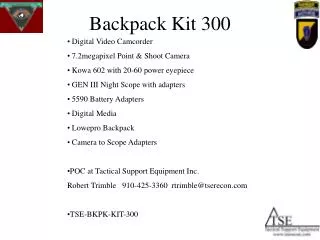 Backpack Kit 300