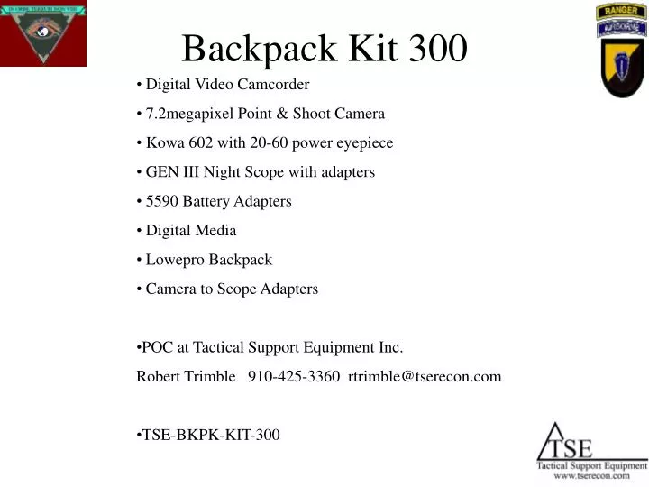 backpack kit 300