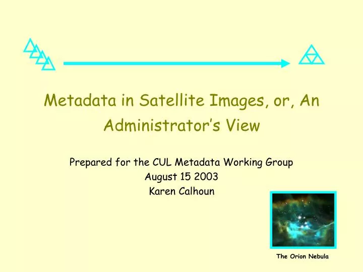 metadata in satellite images or an administrator s view