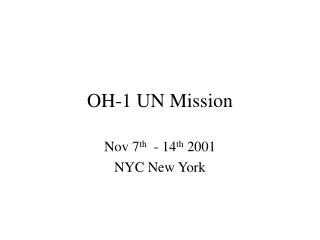OH-1 UN Mission