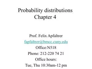 Probability distributions Chapter 4