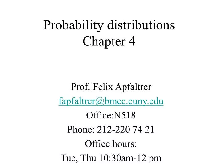 probability distributions chapter 4