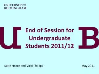 End of Session for Undergraduate Students 2011/12