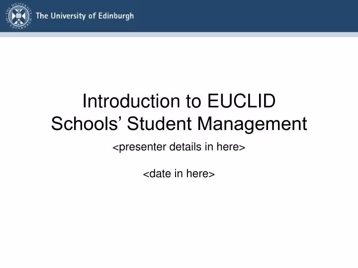 introduction to euclid schools student management
