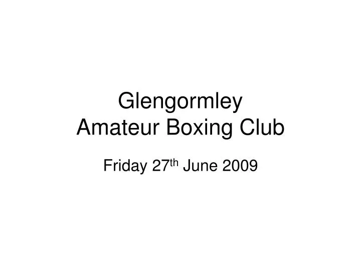 glengormley amateur boxing club