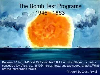 The Bomb Test Programs 1946 - 1963