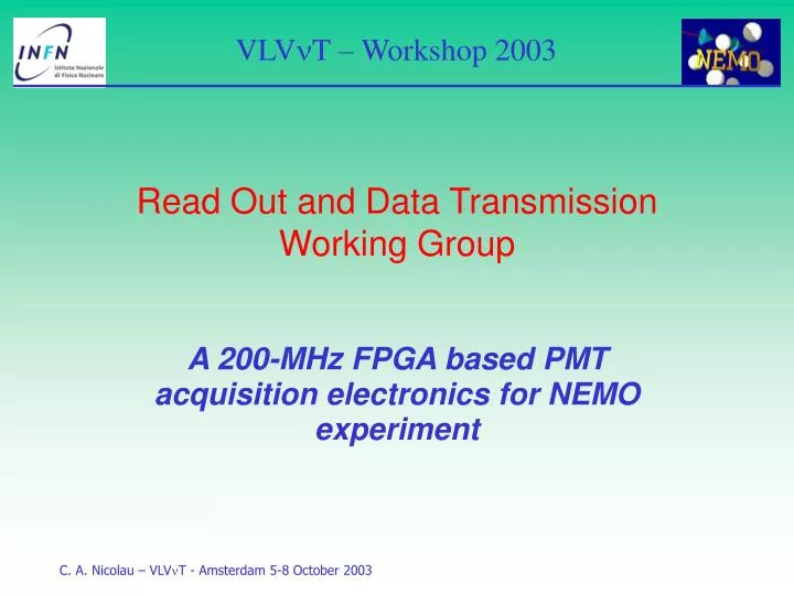 read out and data transmission working group