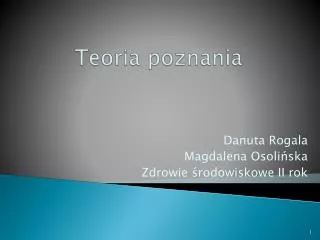 teoria poznania
