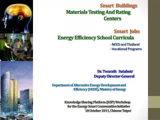 Smart Buildings: 	Materials Testing And Rating Centers (SB-2)