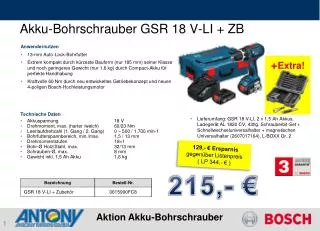 Akku-Bohrschrauber GSR 18 V-LI + ZB