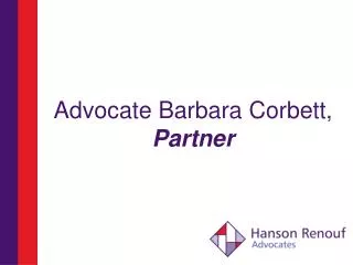 Advocate Barbara Corbett, Partner