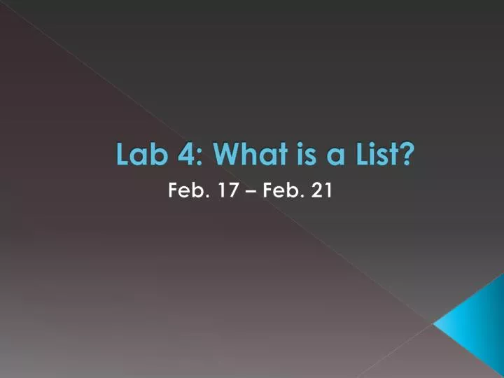 lab 4 what is a list