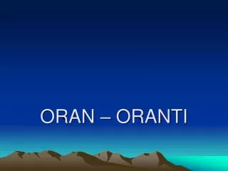 oran oranti