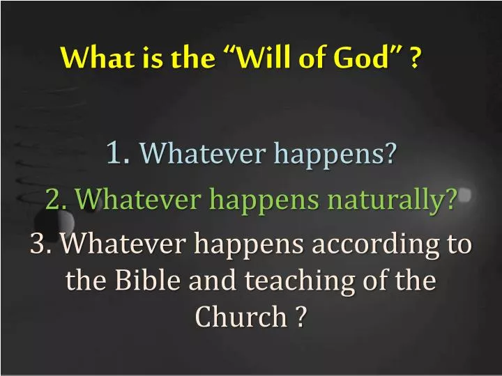 what is the will of god