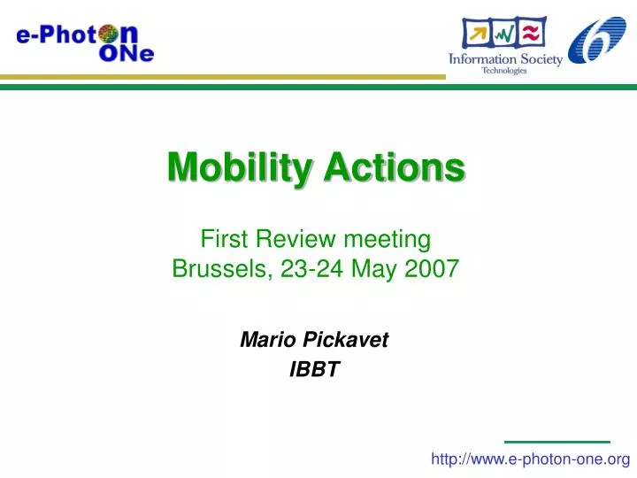 mobility actions first review meeting brussels 23 24 may 2007