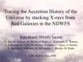 Tracing the Accretion History of the Universe by stacking X-rays from Red Galaxies in the NDWFS