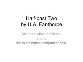 Half-past Two by U.A. Fanthorpe