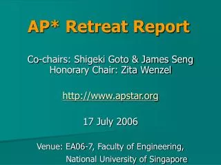 AP* Retreat Report