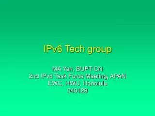 IPv6 Tech group