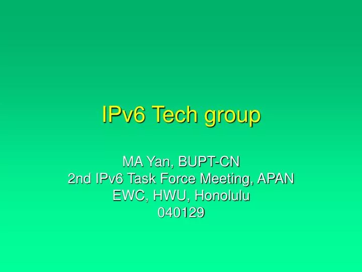 ipv6 tech group