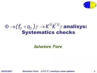 analisys: Systematics checks
