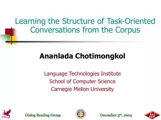 Learning the Structure of Task-Oriented Conversations from the Corpus
