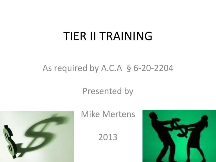 tier ii training