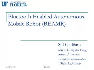 Bluetooth Enabled Autonomous Mobile Robot (BEAMR)