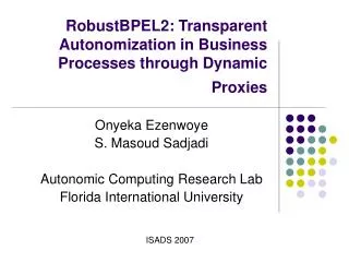 RobustBPEL2: Transparent Autonomization in Business Processes through Dynamic Proxies