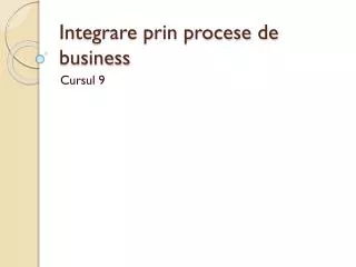 integrare prin procese de business