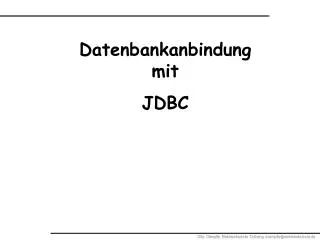 Datenbankanbindung mit JDBC